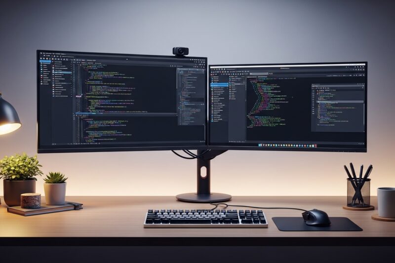 Jak wybrać dwa monitory do pracy programisty?